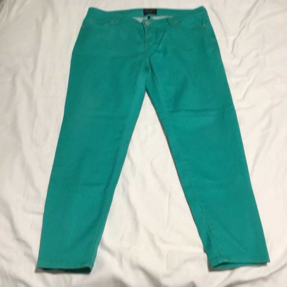 Celebrity Pink Skinny Jeans in Emerald Green Size 16